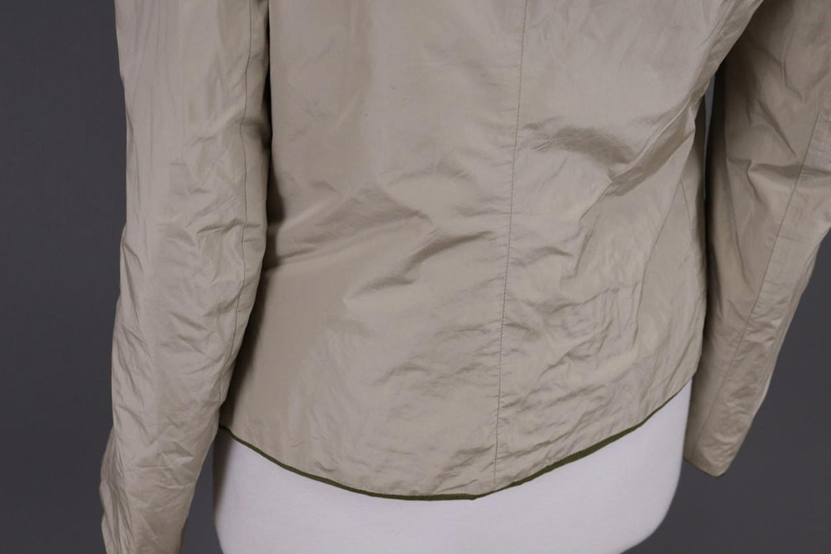 Max Mara Jacket Cream Green Reversible Zipped Pocket Hooded Full Zip – Size 10