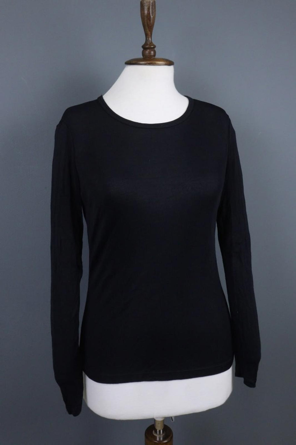 MARITHE+FRANCOIS GIRBAUD Black Viscose Raglan Sleeve Pullover Sweater – Size 38