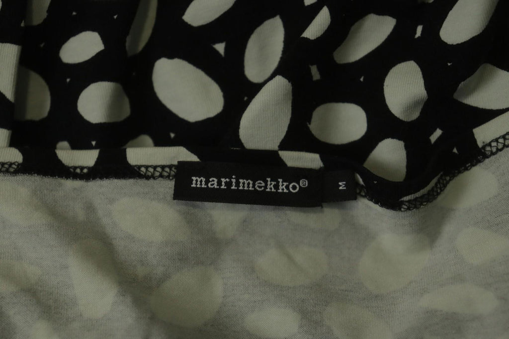 MARIMEKKO CERO White & Black Polka Dot Round Neck Long Sleeve Blouse Top – Size M