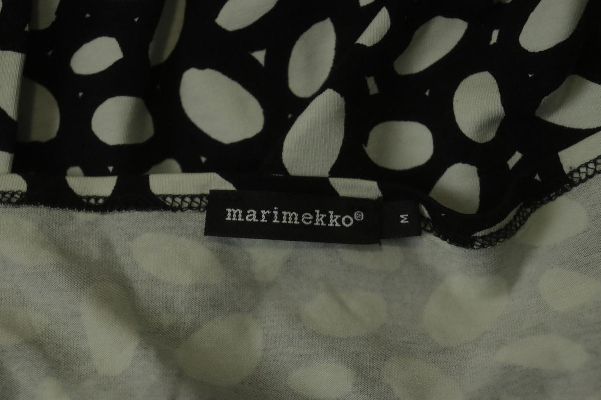 MARIMEKKO CERO White & Black Polka Dot Round Neck Long Sleeve Blouse Top – Size M