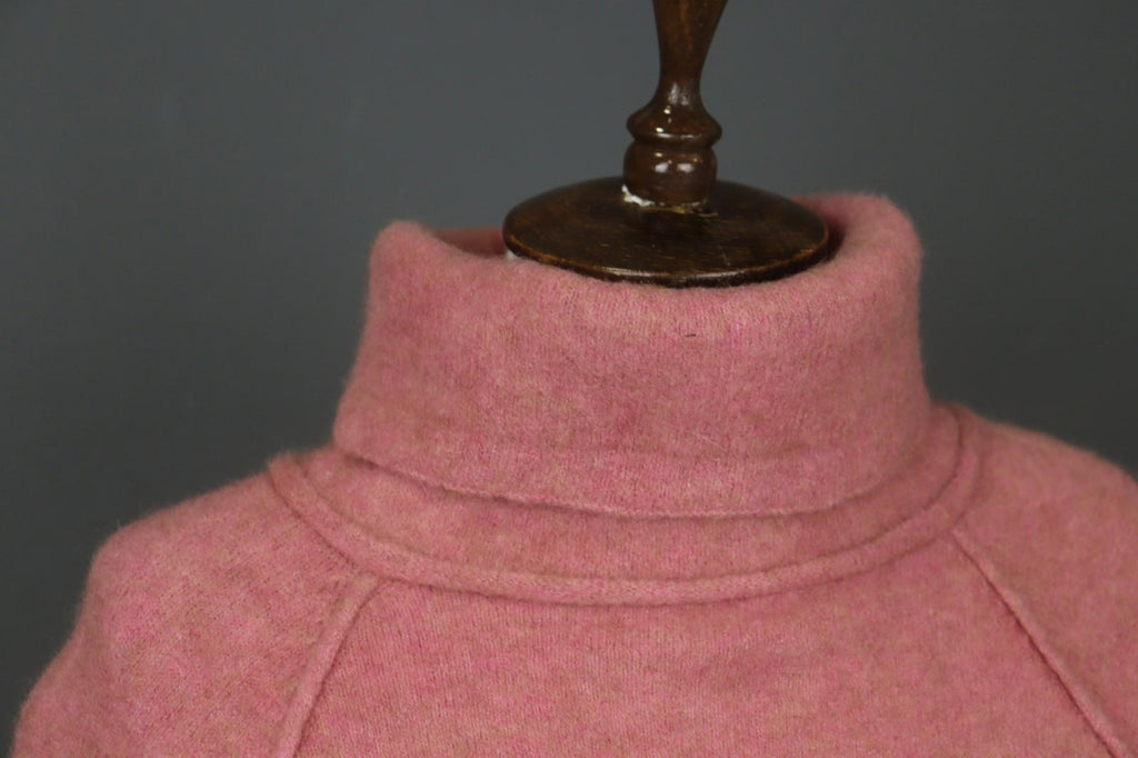 HIGH Pink Wool Tight Knitted Long Sleeve Turtle Neck Pullover Sweater – Size M