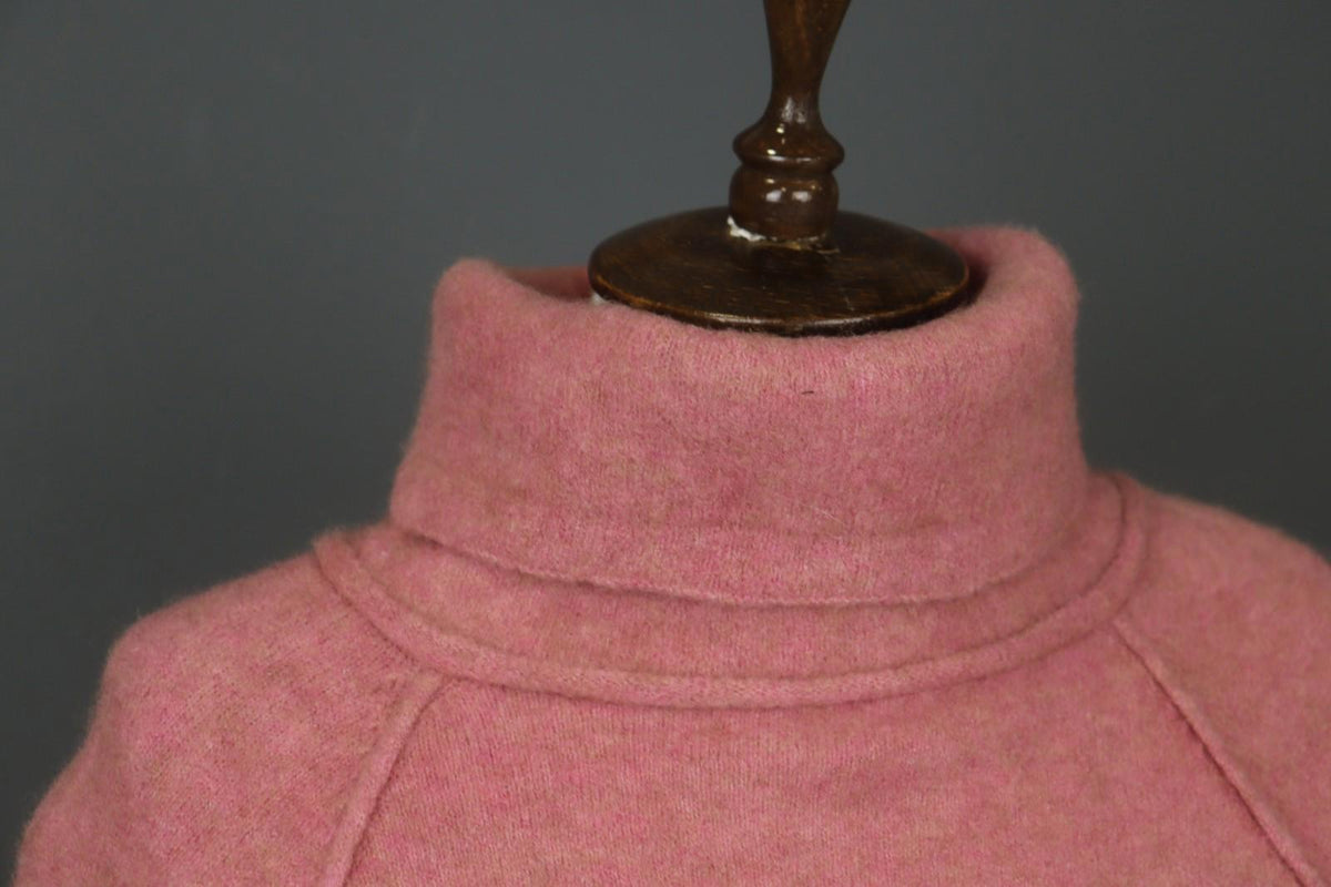 HIGH Pink Wool Tight Knitted Long Sleeve Turtle Neck Pullover Sweater – Size M