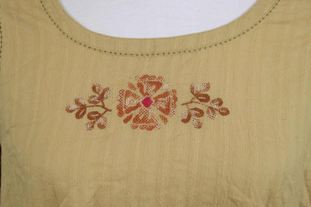 GUDRUN SJODEN Brown Floral Sleeveless A-Line Tunic Dress – Size L