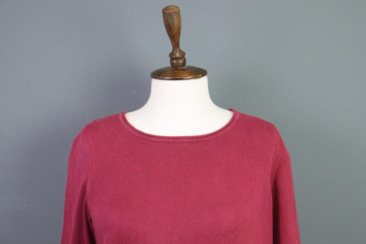 GUDRUN SJODEN Pink Long Sleeve Shift Sweater Knee Dress – Size M