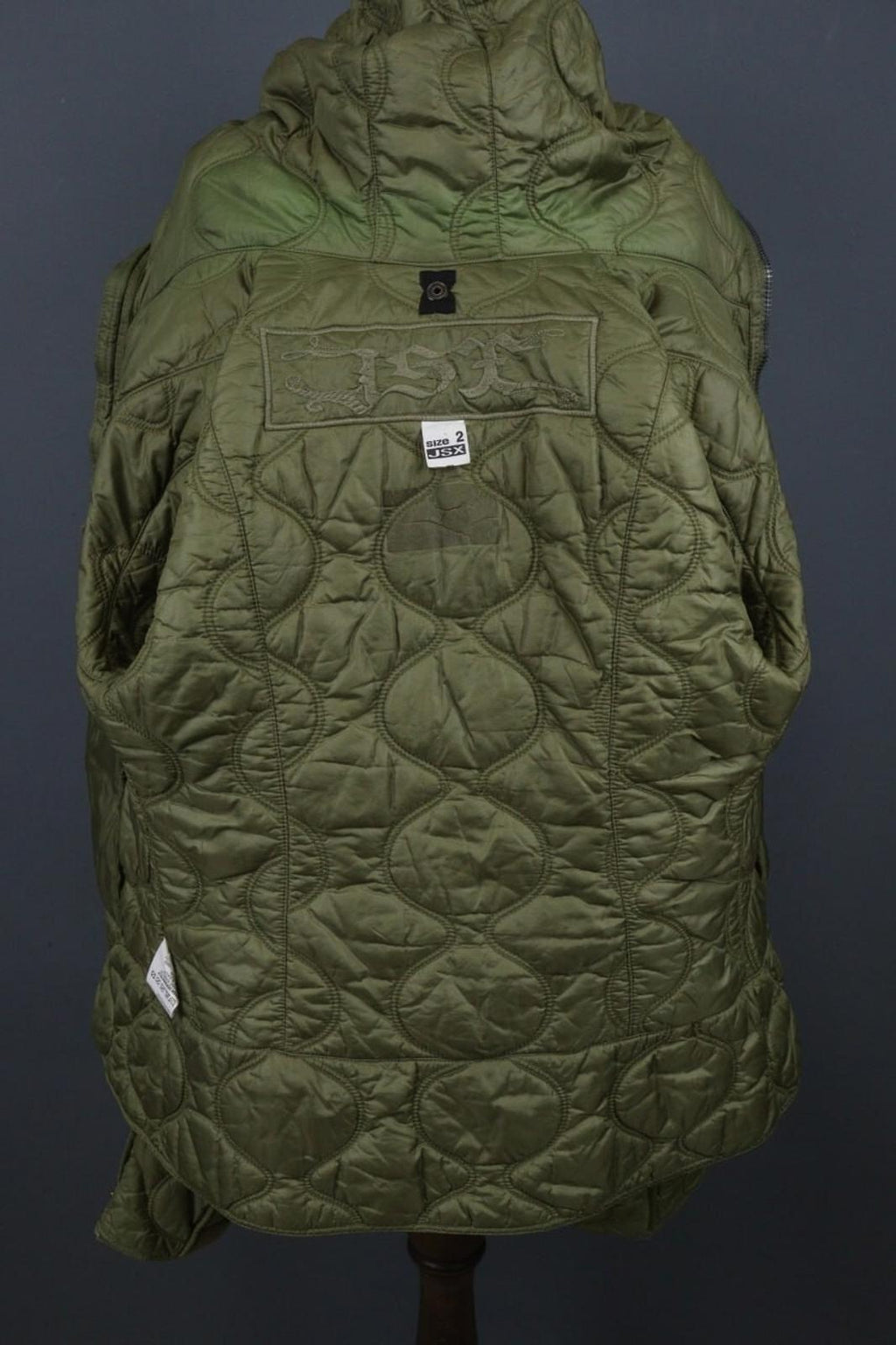 JET SET Green Nylon Long Sleeve Full Zip Snap Button Cuff Quilted Jacket – Size 2