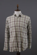 Etro Milano Beige Check Long Sleeve Button Down Shirt – Size XL