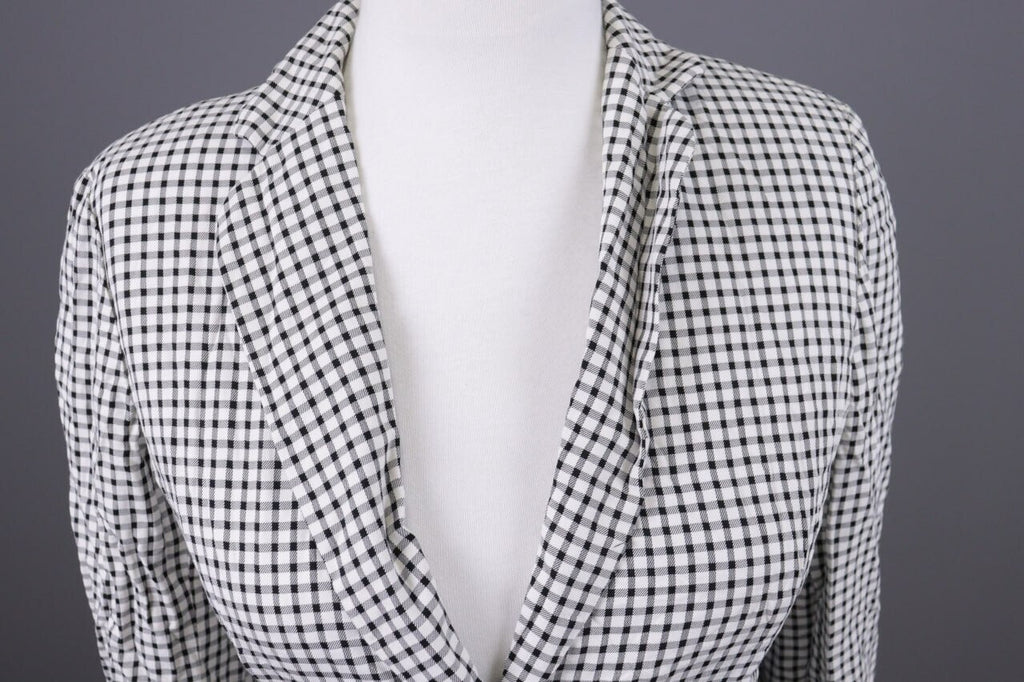 Max Mara White & Black 3/4 Sleeve Check Blazer Jacket – Size I 40 / USA 6