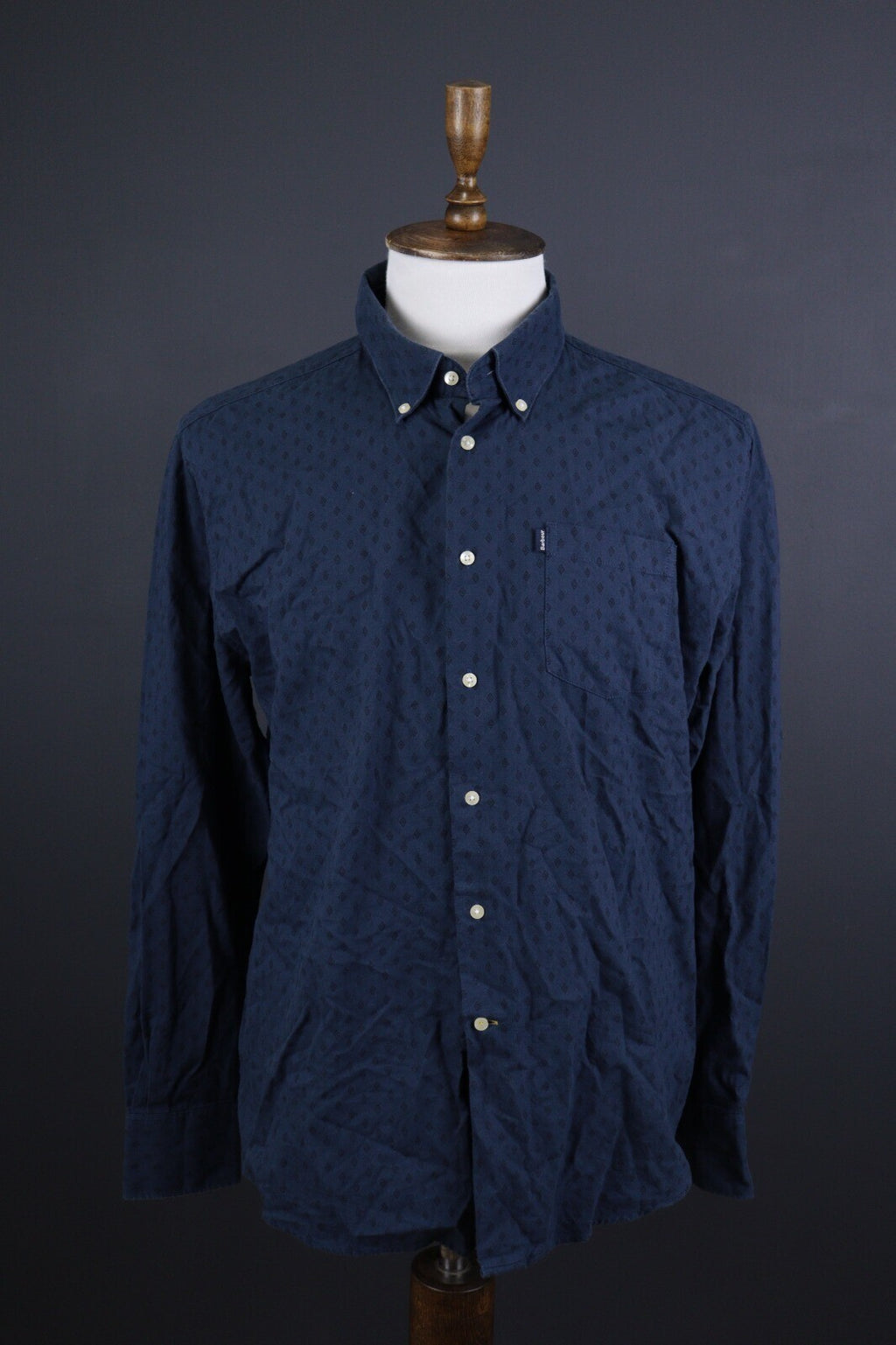 Barbour Tailored Fit Blue Long Sleeve Button Down Shirt – Size EUR XL / USA L