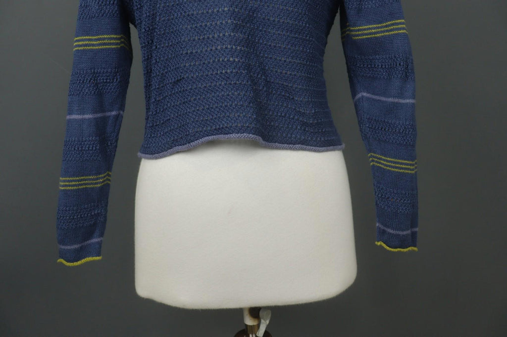 Used GUDRUN SJODEN Blue Open Knitted Long Sleeve Button-Front Cardigan Sweater – Size S