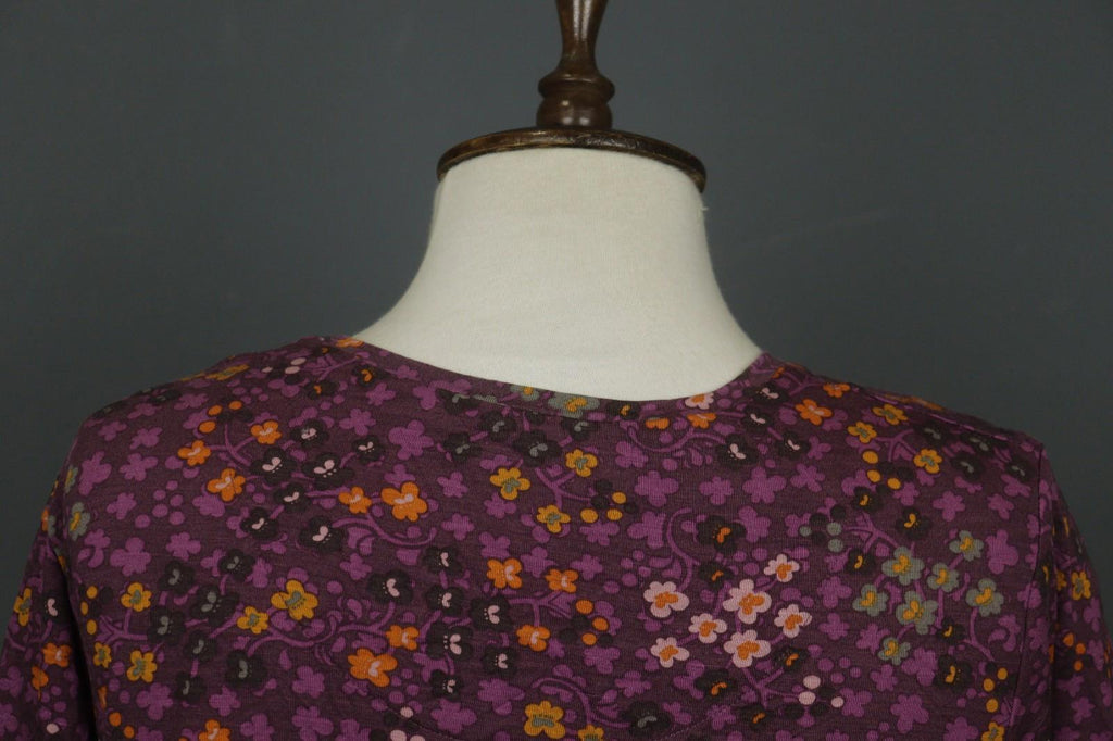 GUDRUN SJODEN Multi Floral Lyocell Long Sleeve Round Neck Sheath Dress – Size M