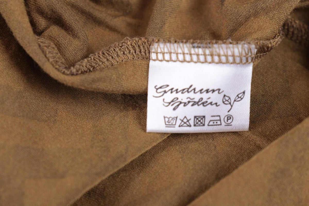 GUDRUN SJODEN Brown Geometric Relaxed Sleeveless Shift Midi Dress – Size M