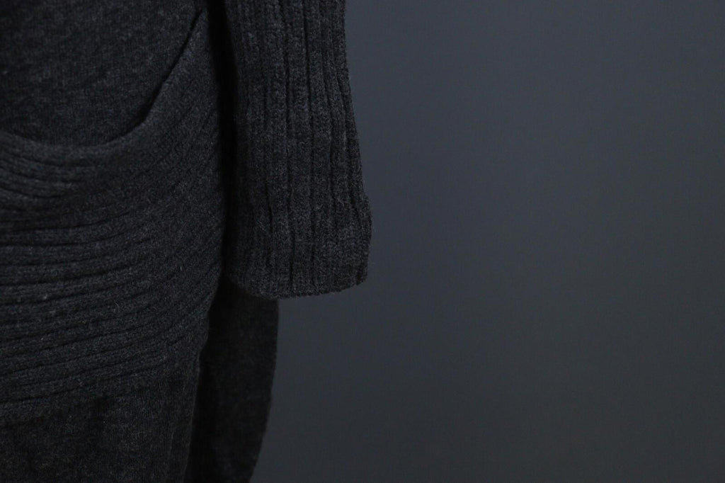 GUDRUN SJODEN Gray Long Sleeve Lagenlook Knit Cardigan Sweater – Size M