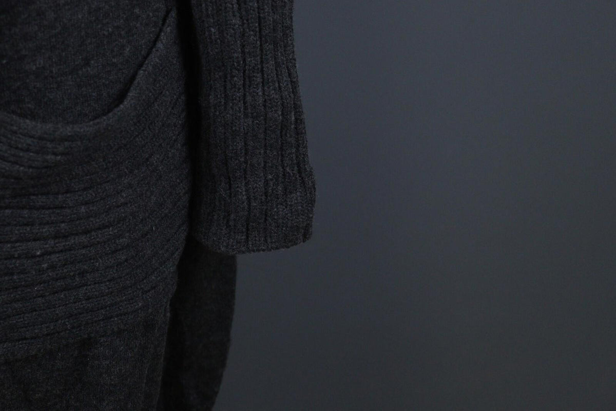 GUDRUN SJODEN Gray Long Sleeve Lagenlook Knit Cardigan Sweater – Size M