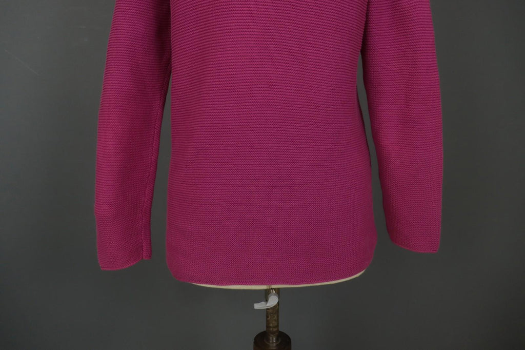 GUDRUN SJODEN Pink Cotton Knitted Round Neck Long Sleeve Cardigan Sweater – Size M