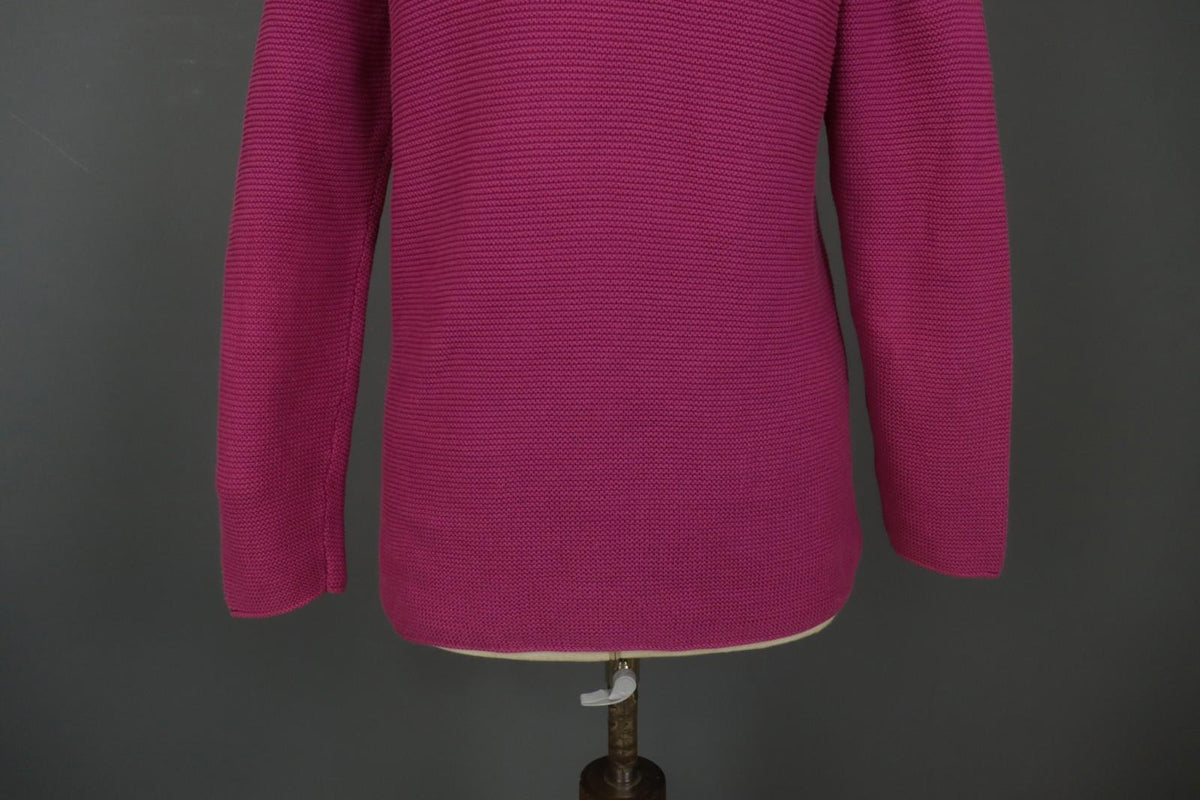 GUDRUN SJODEN Pink Cotton Knitted Round Neck Long Sleeve Cardigan Sweater – Size M