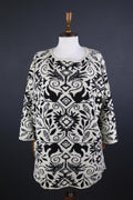 GUDRUN SJODEN Multicolor Floral Wool Long Sleeve Knit Sweater Dress – Size M