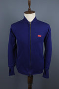 DEVOLD Blue Wool Long Sleeve High Neck Full Zip Sweater – Size S