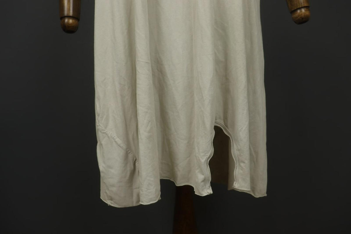 RUNDHOLZ DIP White 3/4 Sleeve Crew Neck Asymmetrical Hem Pullover T-Shirt Dress