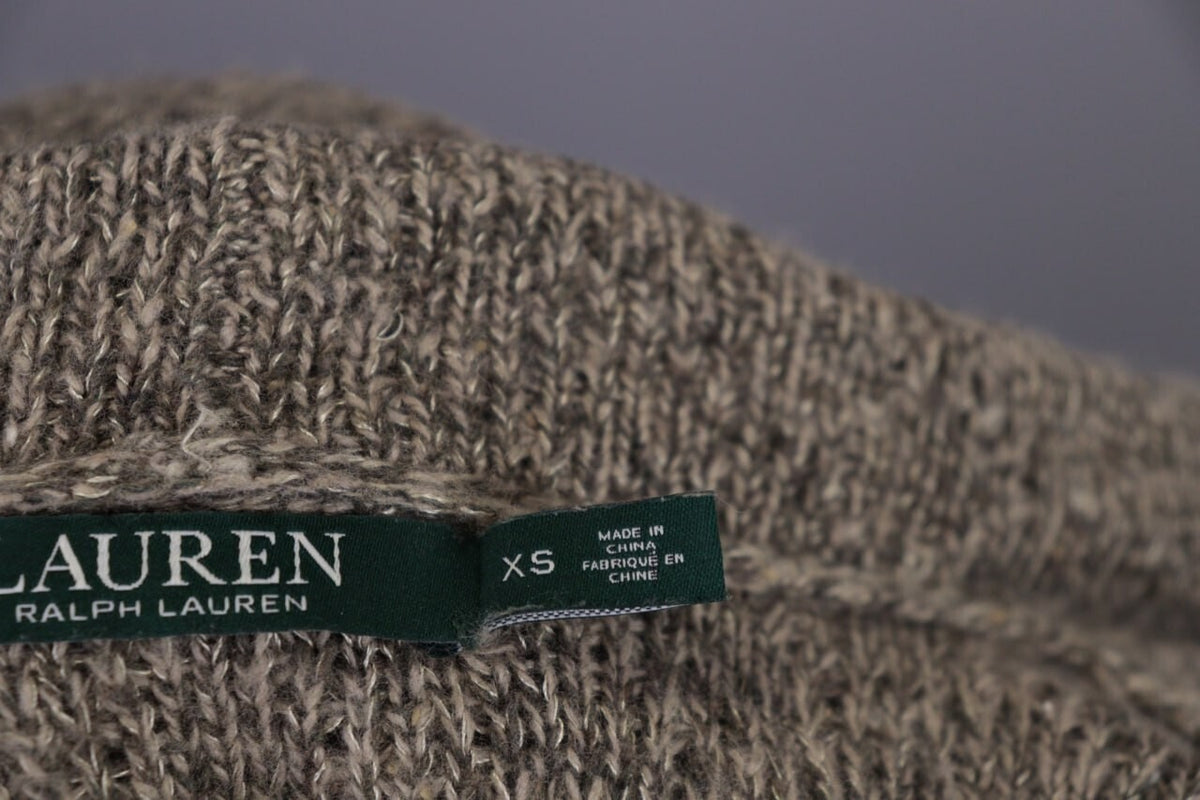 Used Lauren Ralph Lauren Brown Knitted Belted Coat Jacket – Size XS