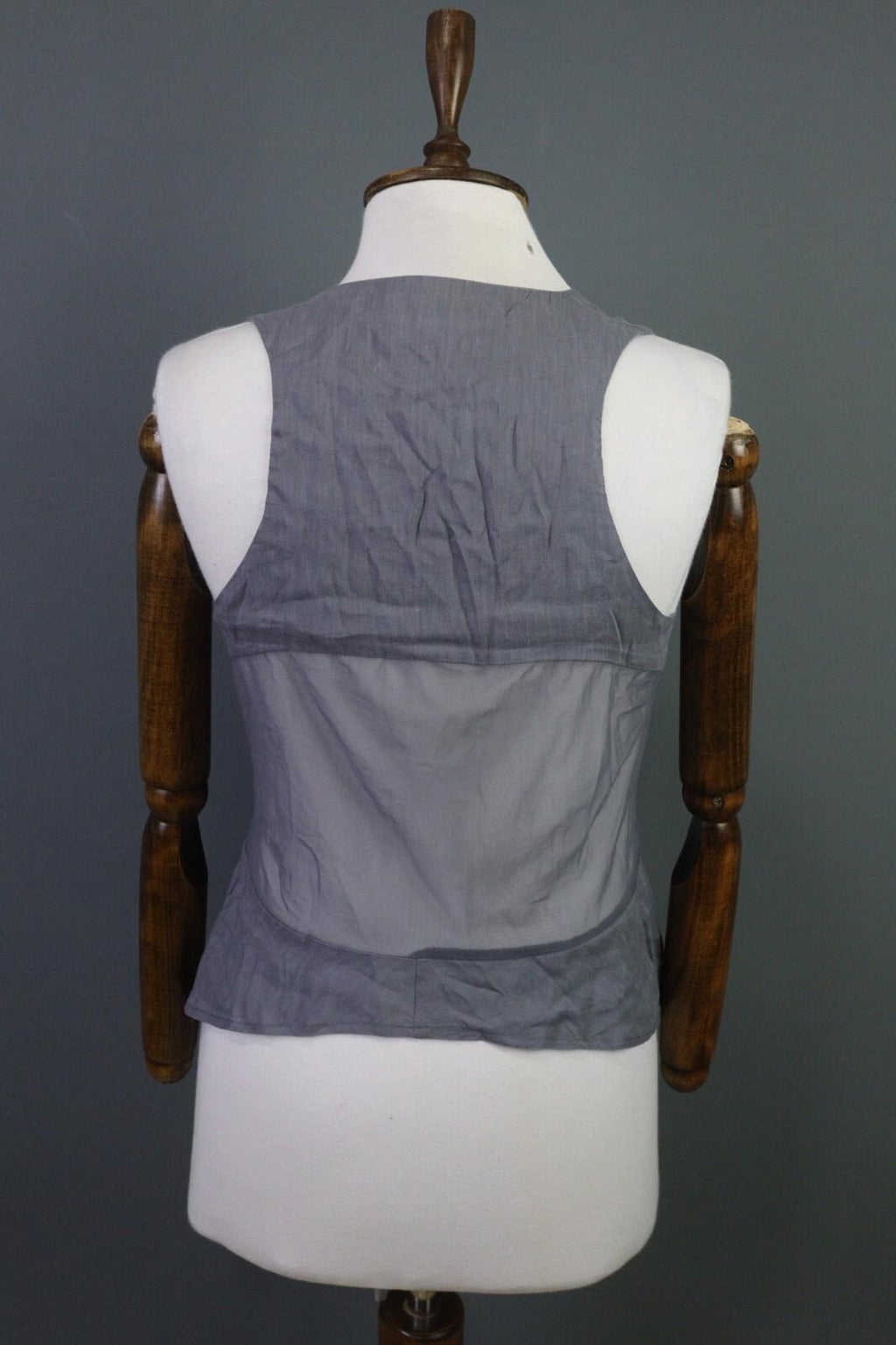 MARITH FRANCOIS GIRBAULD Gray Linen Rayon Tank Top Blouse Cropped Shirt – Size 29