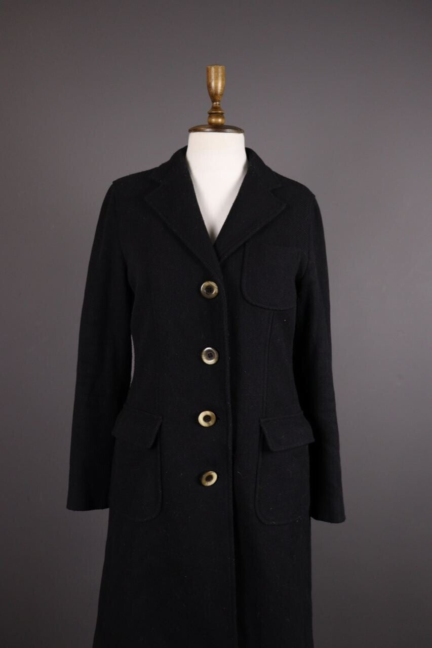 WEEKEND MAX MARA Black Multipocket Wool Tweed Coat – Size I 44 / GB 12 / USA 10