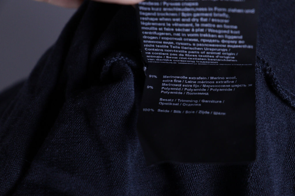 Annette Gortz Dark Blue Wool Hooded Oversized Sweater – Size M