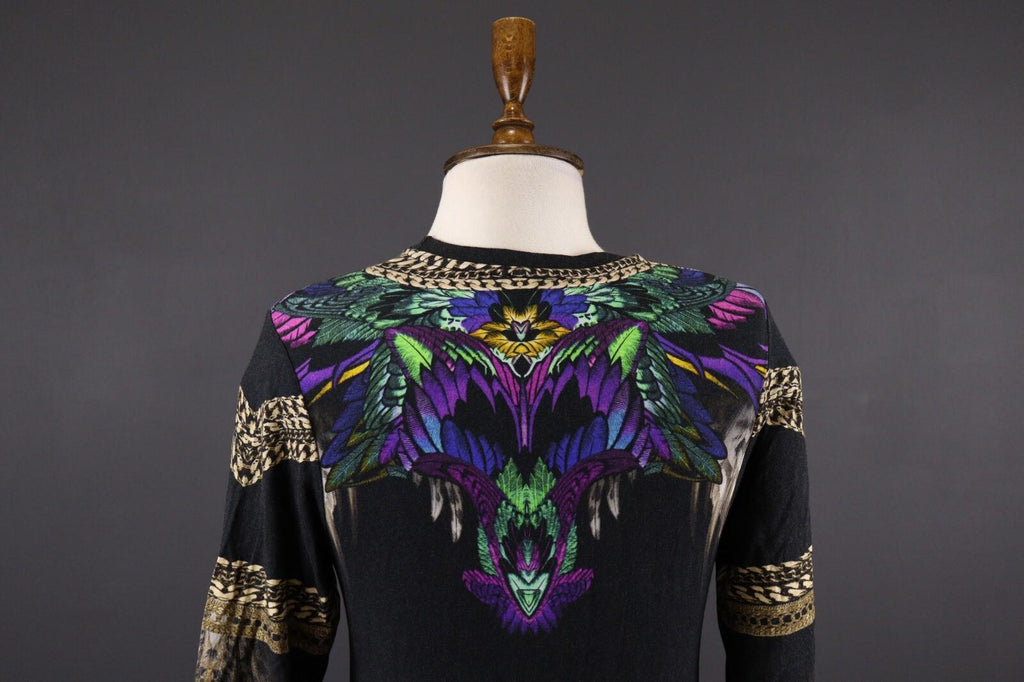 JUST CAVALLI Floral Paisley 3/4 Sleeve Top Shirt – Size S