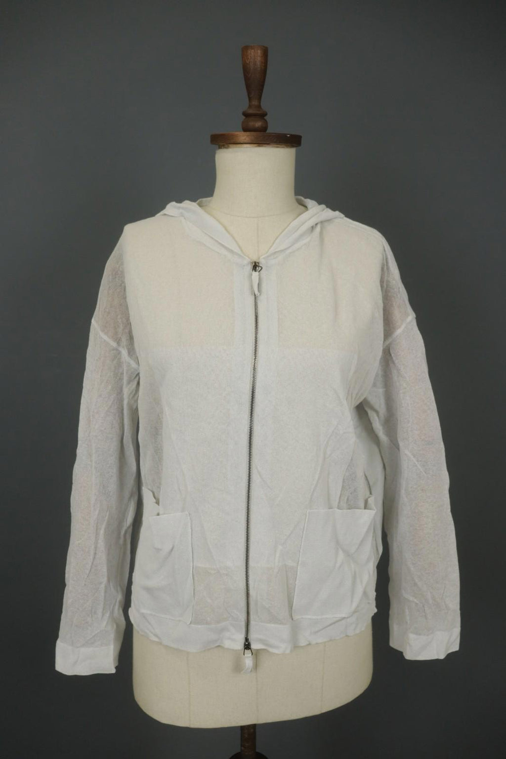 Annette Görtz White Cotton Long Sleeve Regular Fit Full Zip Hoodie – Size M