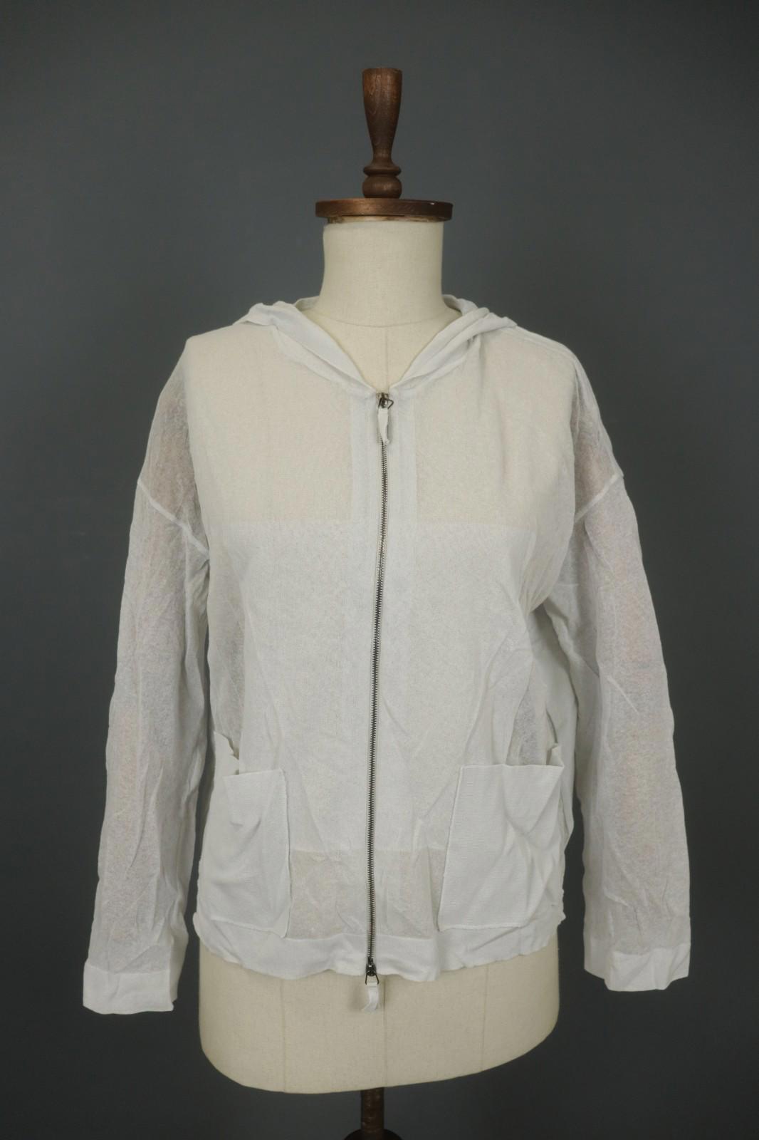 Annette Görtz White Cotton Long Sleeve Regular Fit Full Zip Hoodie – Size M