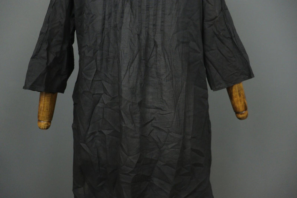 GUDRUN SJODEN Black Cotton Pintuck 3/4 Sleeve Button Front Shirt Dress – Size S