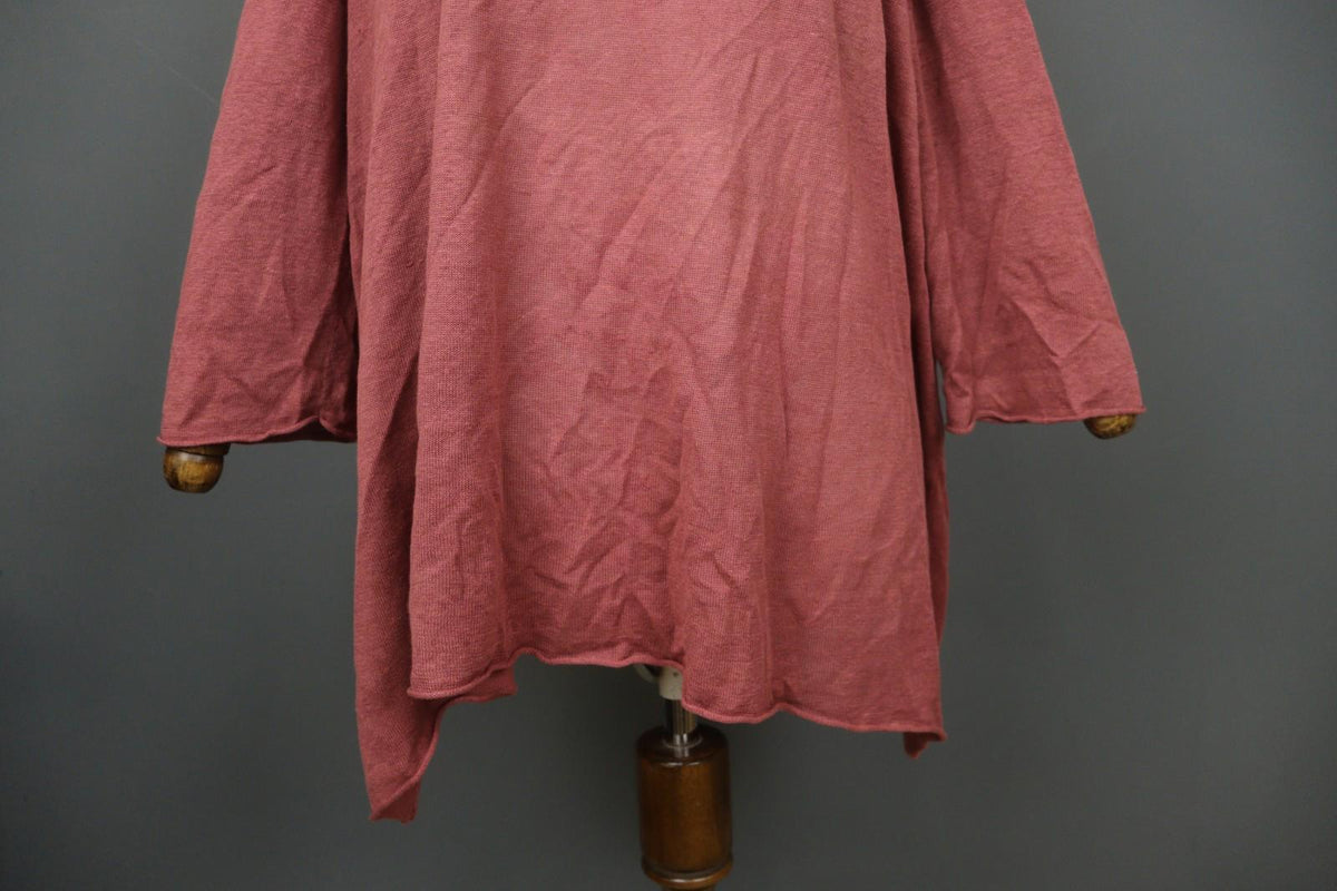 GUDRUN SJÖDEN Marron 100% Linen Knit Long Sleeve Pullover Sweater Dress – Size XL