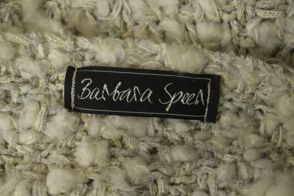 BARBARA SPEER Ivory Textured Knit Long Sleeve Round Neck Pullover Sweater M/L