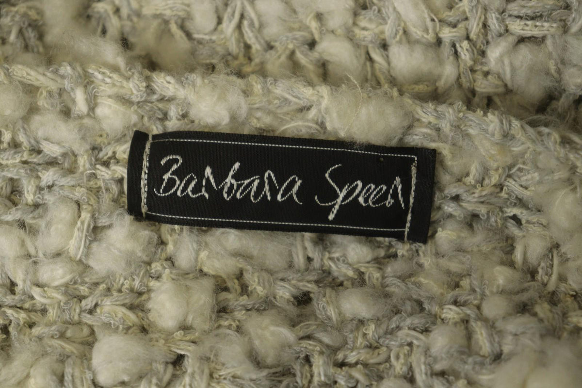 BARBARA SPEER Ivory Textured Knit Long Sleeve Round Neck Pullover Sweater M/L