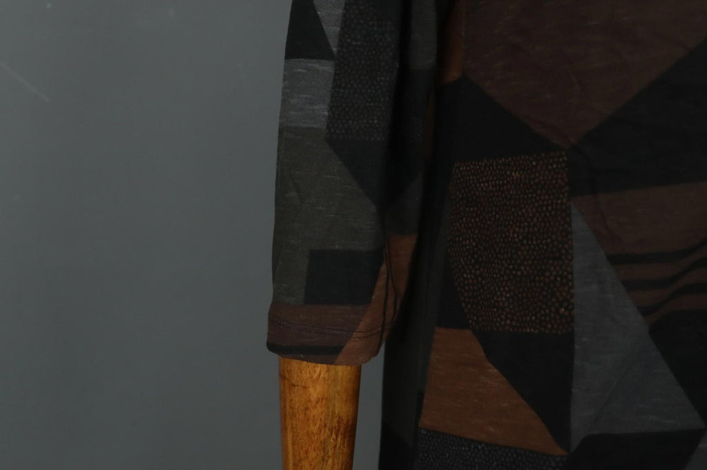 GUDRUN SJODEN Multi Geometric Cotton Casual Long Sleeve Shift Dress – Size S