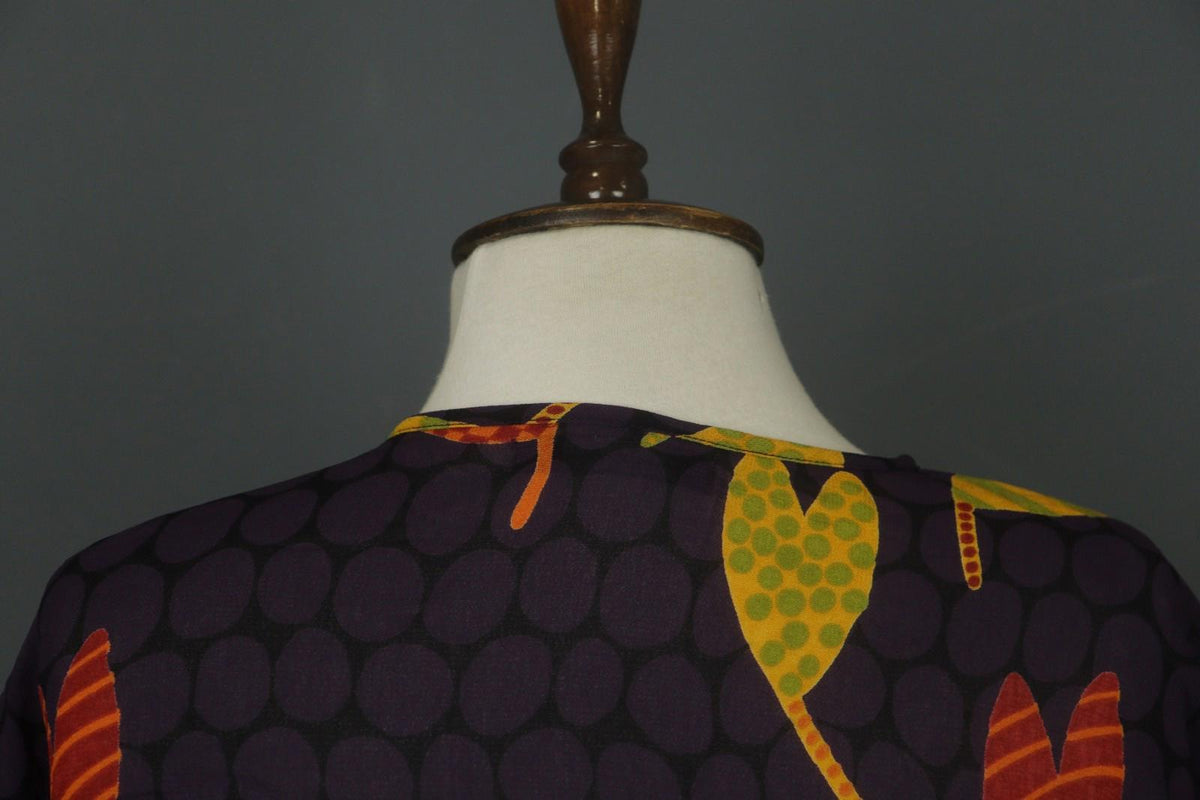 GUDRUN SJODEN Multicolor Printed Long Sleeve Button Front Sheath Dress – Size L