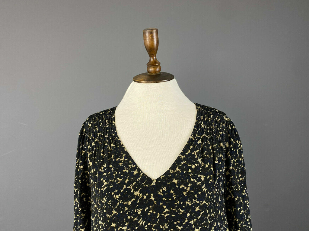 BA&SH Viscose Top in Bleu Nuit Long Sleeve Blouse – Women's 0