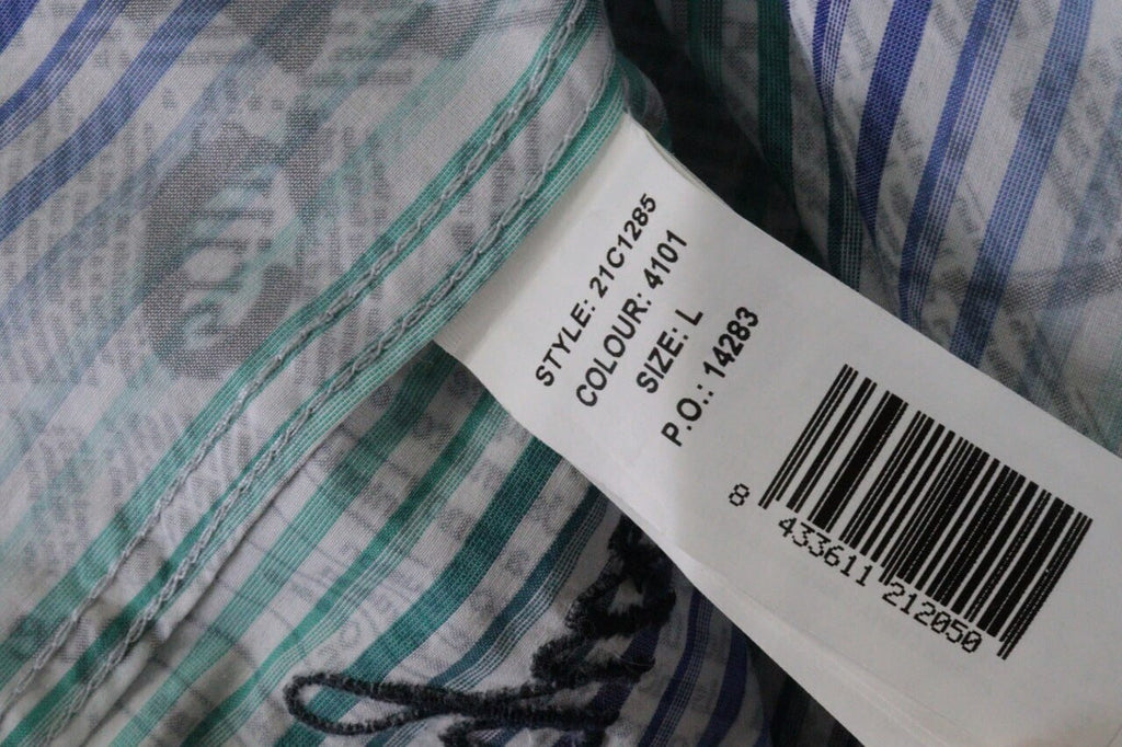 Desigual Barcelona Multicolor Striped Long Sleeve Button Down Shirt – Size L