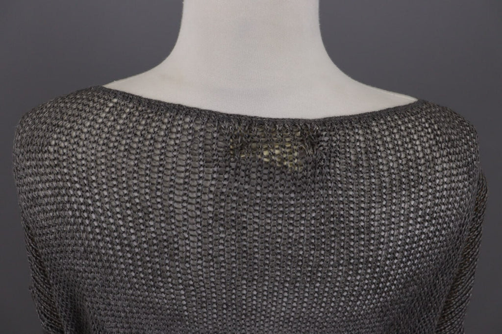 Denim & Supply Ralph Lauren Gray Open Knit Linen Crochet Knit Sweater – Size S