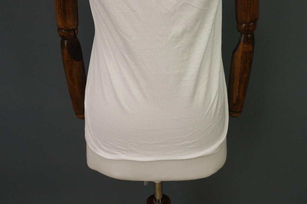 FABIANA FILIPPI Beige White 100% Cotton Beaded Wide Strap Tank Top – Size XS