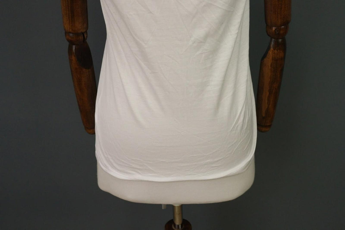 FABIANA FILIPPI Beige White 100% Cotton Beaded Wide Strap Tank Top – Size XS