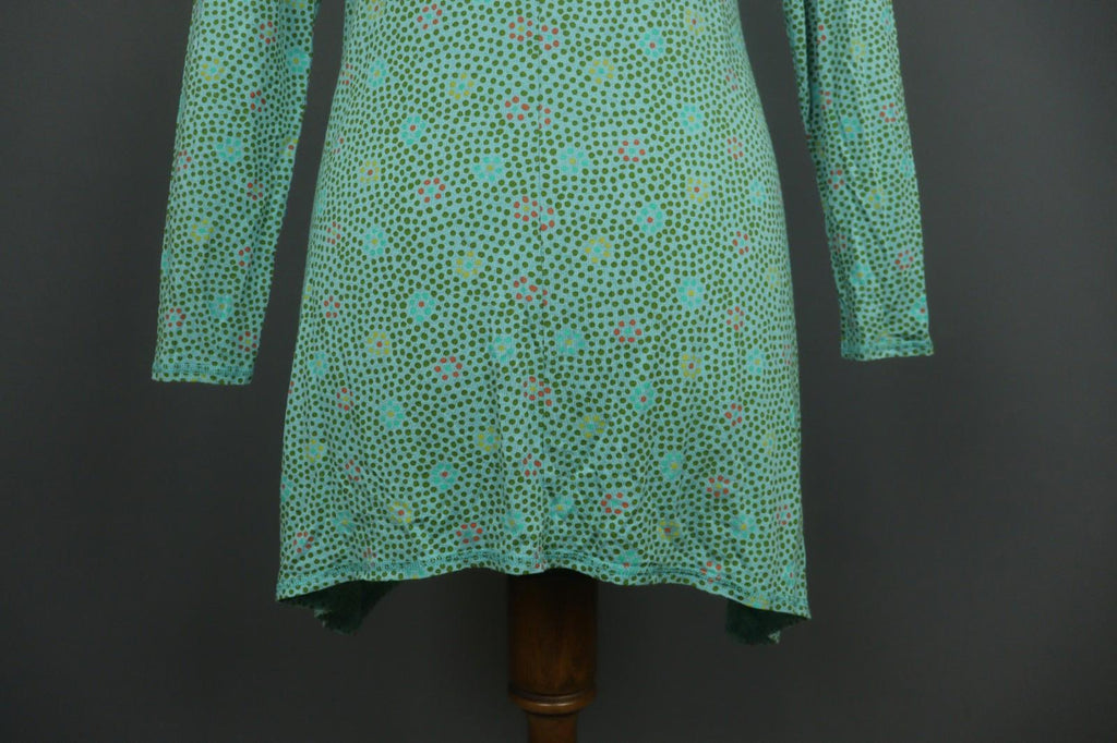 GUDRUN SJODEN Green Polka Dot V-Neck Long Sleeve Pullover Sheath Dress – Size M