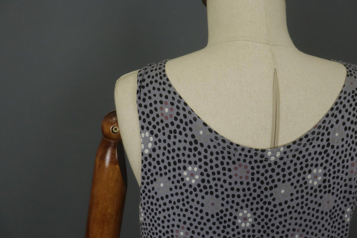 GUDRUN SJODEN Gray Modal Floral Scoop Neck Wide Strap Pullover Tank Dress – Size L