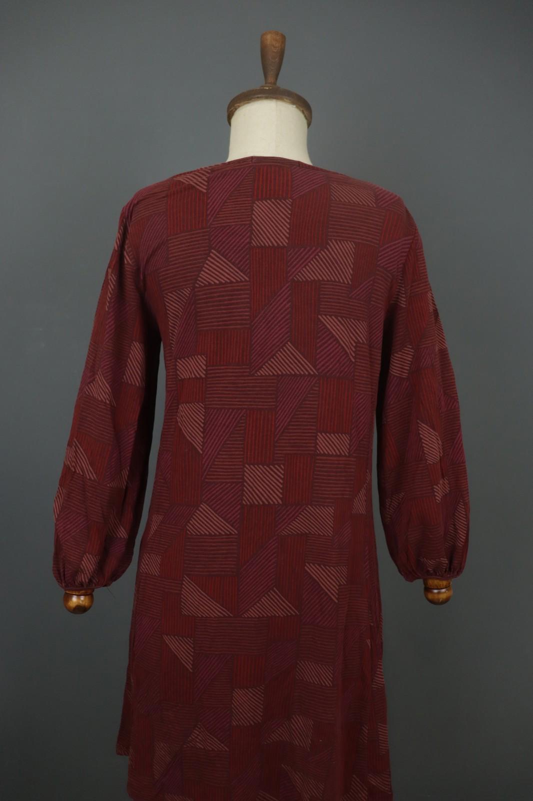 GUDRUN SJODEN Multicolor Geometric Lyocell Baloon Sleeve Shift Dress – Size M