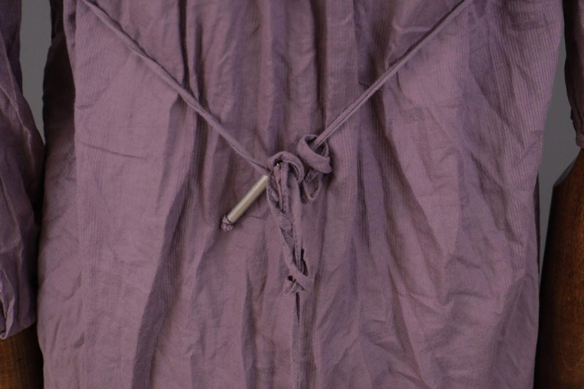 Cop. Copine Shirt Dress Purple Pleated Balloon Sleeve Button Front – Size 40