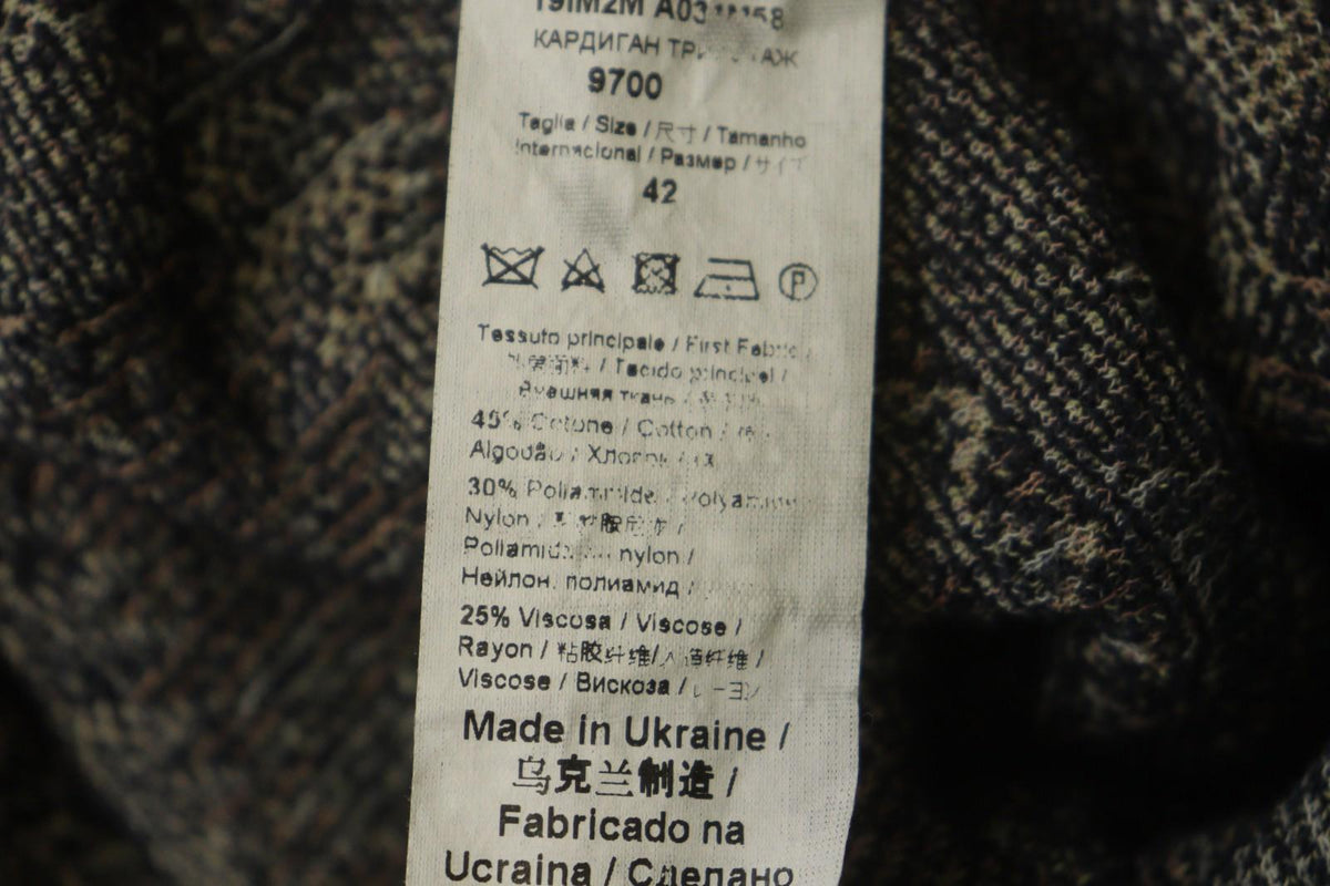 MISSONI Multicolor Cotton Geometric Raglan Sleeve Open Front Cardigan – Size 42
