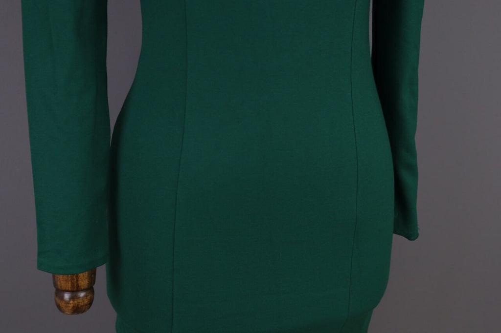 J. Crew Green Long Sleeve Bodycon Evening Midi Dress – Size XS