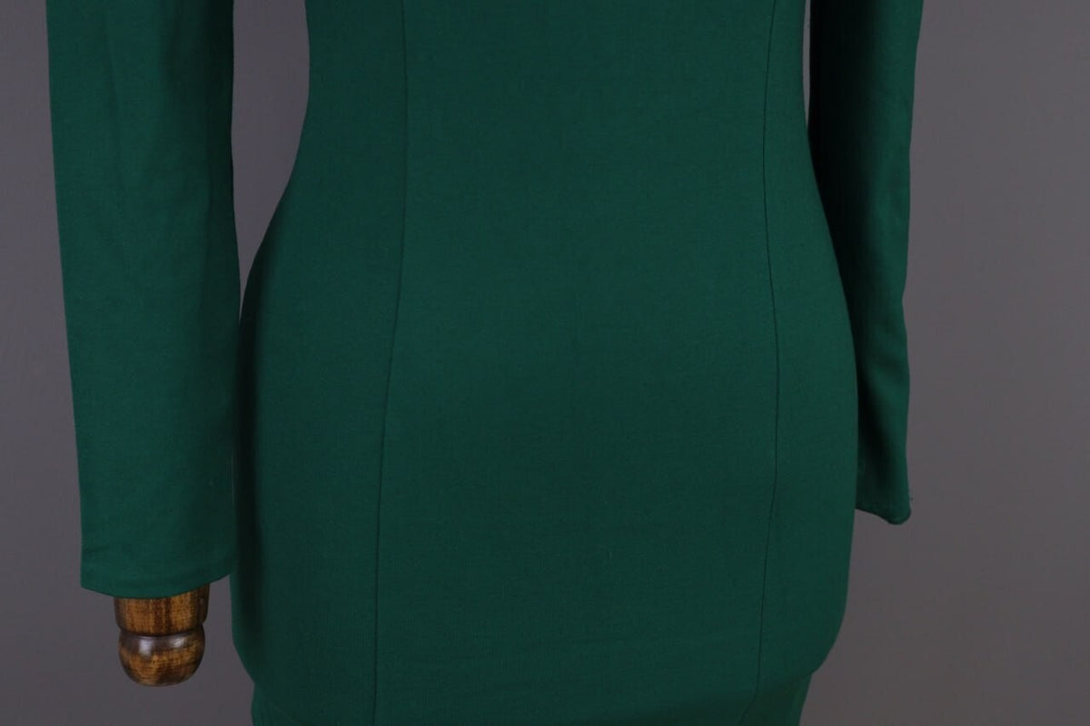 J. Crew Green Long Sleeve Bodycon Evening Midi Dress – Size XS