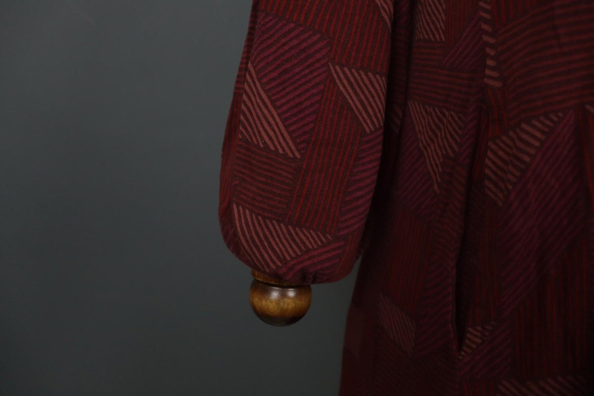 GUDRUN SJODEN Multicolor Geometric Lyocell Baloon Sleeve Shift Dress – Size M