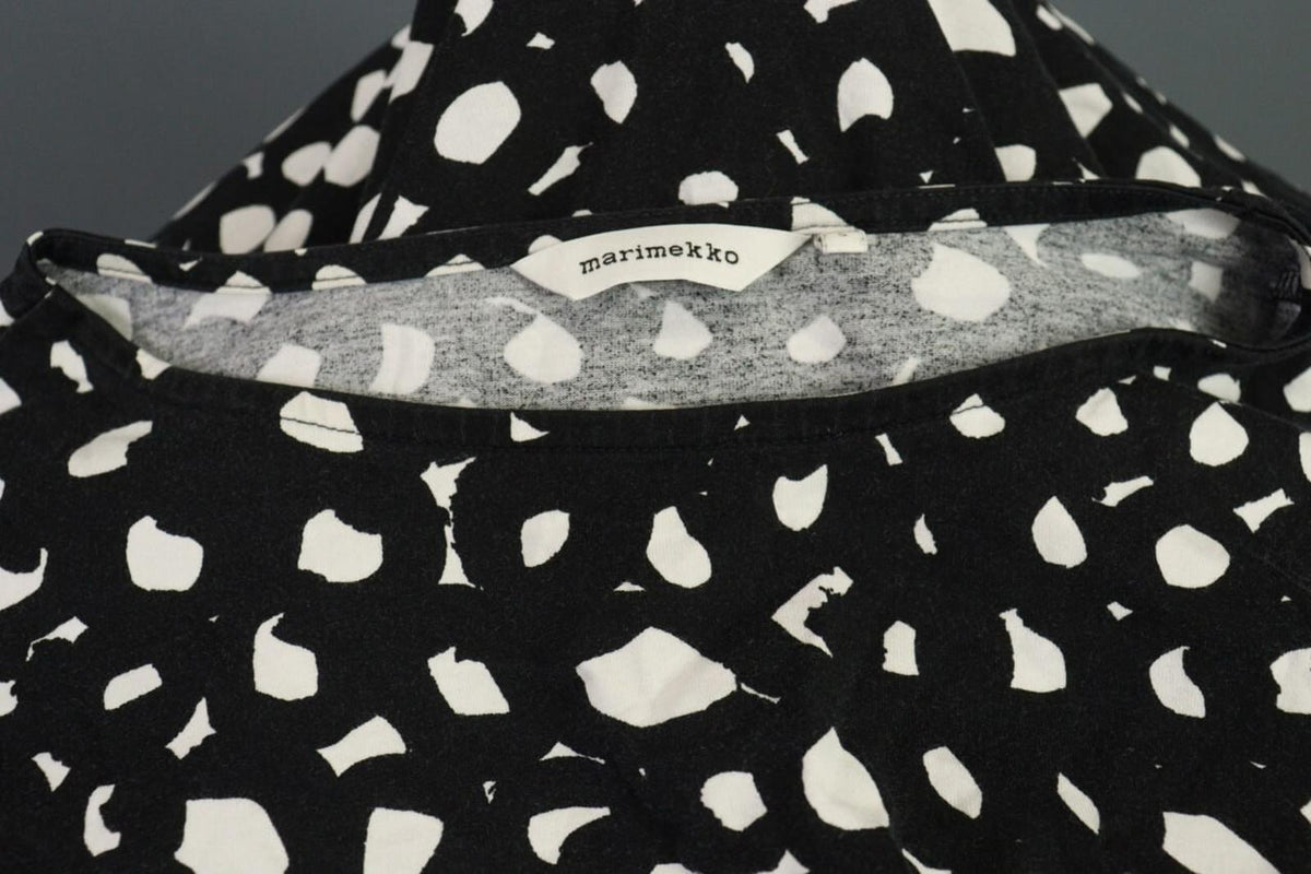 MARIMEKKO Black Printed A-Line Relaxed 3/4 Sleeve Tunic Dress – Size S