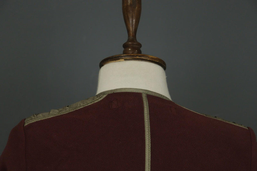FRAUENSCHUH Burgundy V-Neck Long Sleeve Zip Pockets Button Front Fleece Jacket